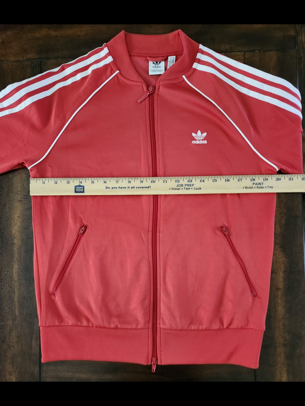 Adidas Red Trefoil Track Jacket with White Stripes - Picture 4 of 4